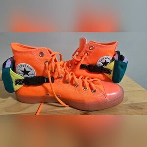 Converse High-Top Sneakers in Vibrant Orange